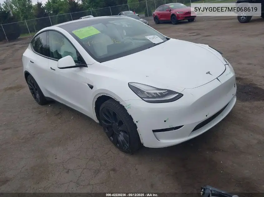 5yjygdee7mf068619 5YJYGDEE7MF068619 2021 Tesla Model Y Long Range Dual Motor All-Wheel Drive
