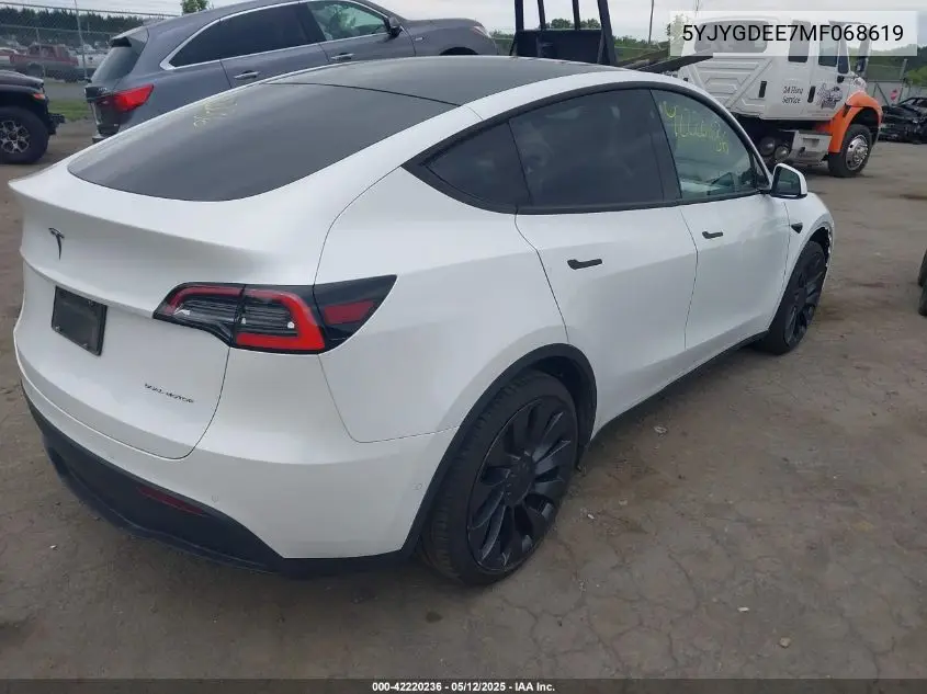 5yjygdee7mf068619 5YJYGDEE7MF068619 2021 Tesla Model Y Long Range Dual Motor All-Wheel Drive