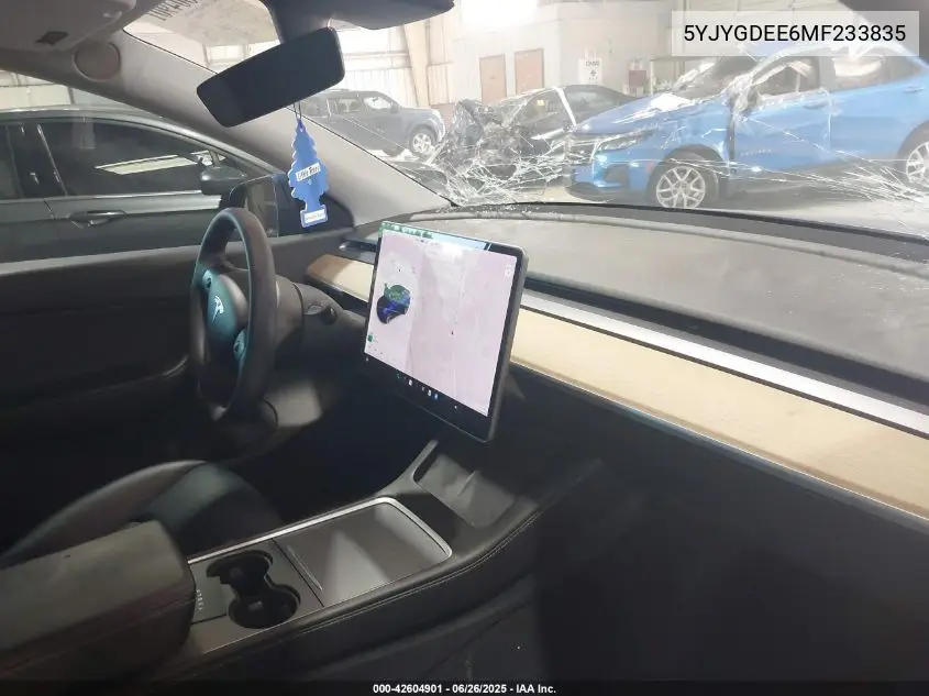 2021 Tesla Model Y Long Range Dual Motor All-Wheel Drive VIN: 5YJYGDEE6MF233835 Lot: 42604901