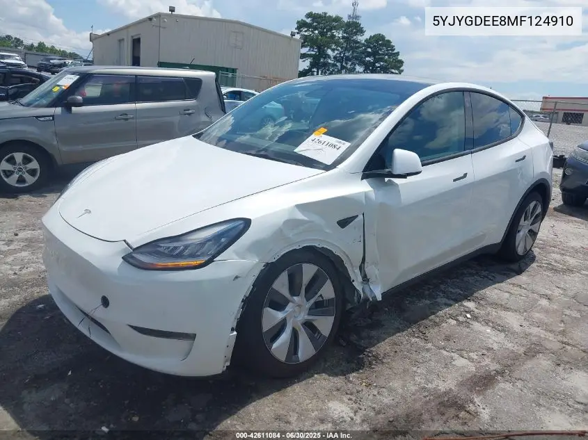 5yjygdee8mf124910 5YJYGDEE8MF124910 2021 Tesla Model Y Long Range Dual Motor All-Wheel Drive