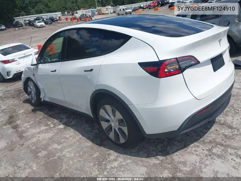 5yjygdee8mf124910 5YJYGDEE8MF124910 2021 Tesla Model Y Long Range Dual Motor All-Wheel Drive