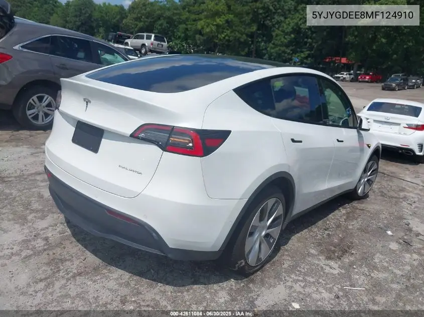 5yjygdee8mf124910 5YJYGDEE8MF124910 2021 Tesla Model Y Long Range Dual Motor All-Wheel Drive