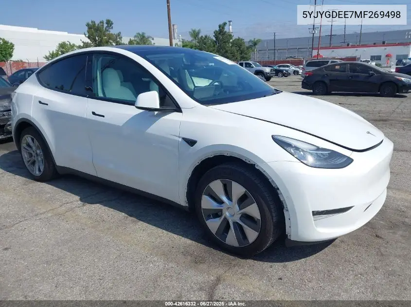 2021 Tesla Model Y VIN: 5YJYGDEE7MF269498 Lot: 42616332