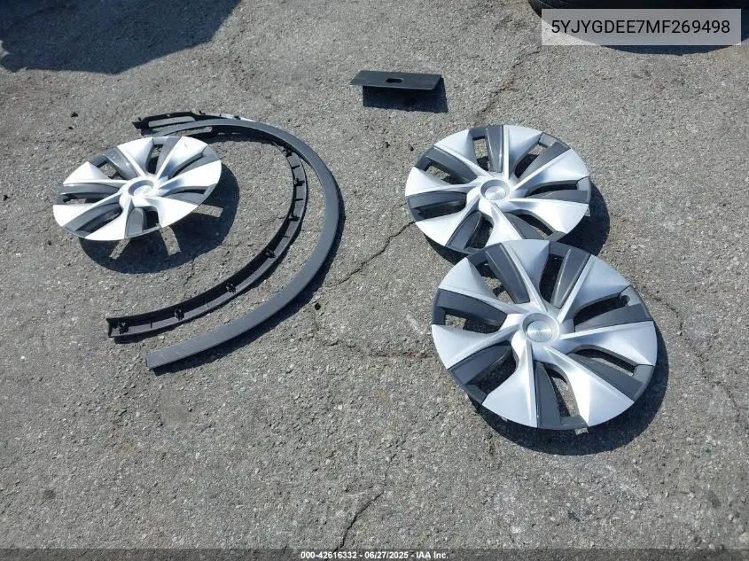 2021 Tesla Model Y VIN: 5YJYGDEE7MF269498 Lot: 42616332