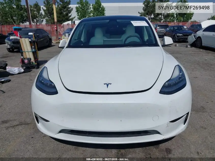 2021 Tesla Model Y VIN: 5YJYGDEE7MF269498 Lot: 42616332