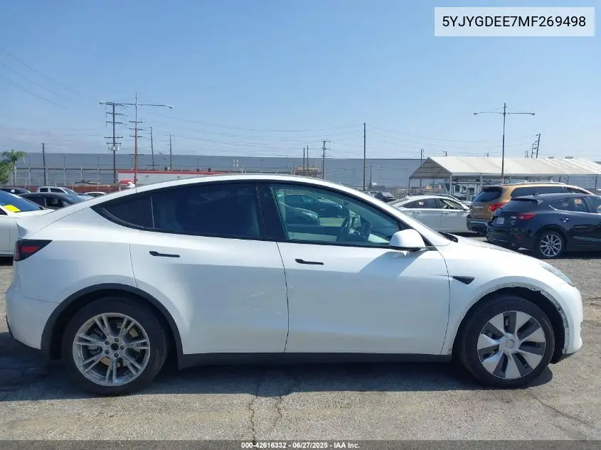 2021 Tesla Model Y VIN: 5YJYGDEE7MF269498 Lot: 42616332