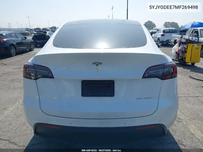 2021 Tesla Model Y VIN: 5YJYGDEE7MF269498 Lot: 42616332