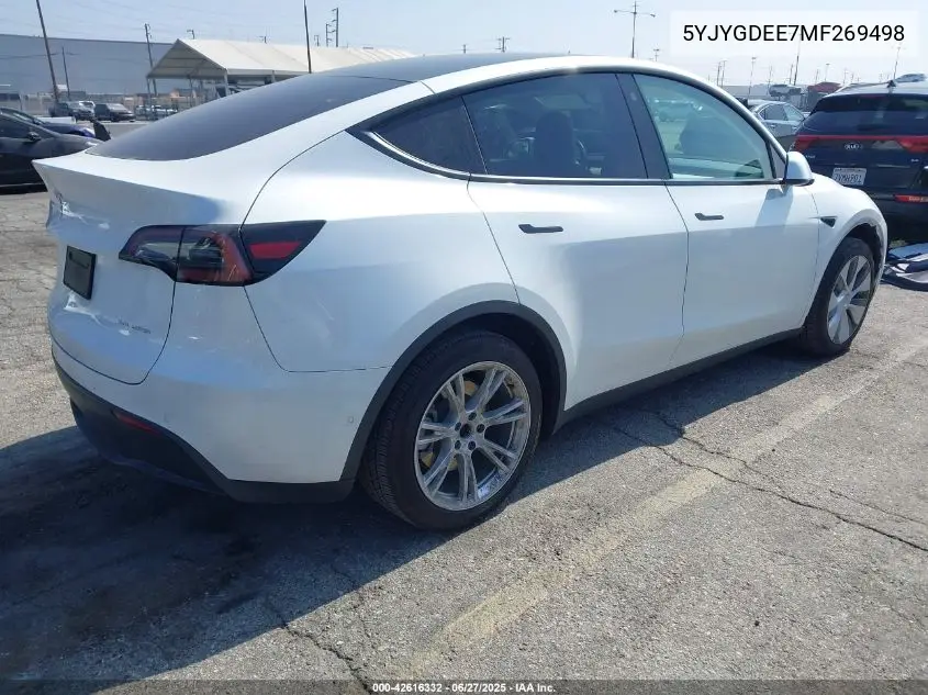 2021 Tesla Model Y VIN: 5YJYGDEE7MF269498 Lot: 42616332
