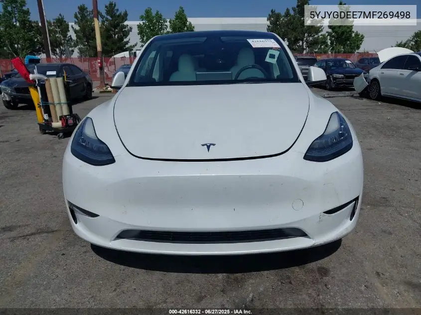 2021 Tesla Model Y VIN: 5YJYGDEE7MF269498 Lot: 42616332