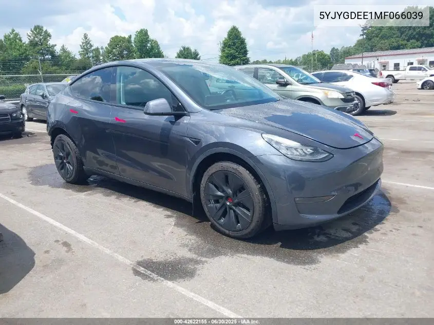 2021 Tesla Model Y Long Range Dual Motor All-Wheel Drive VIN: 5YJYGDEE1MF066039 Lot: 42622155