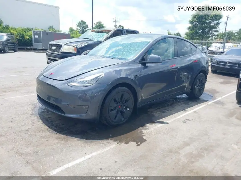 2021 Tesla Model Y Long Range Dual Motor All-Wheel Drive VIN: 5YJYGDEE1MF066039 Lot: 42622155