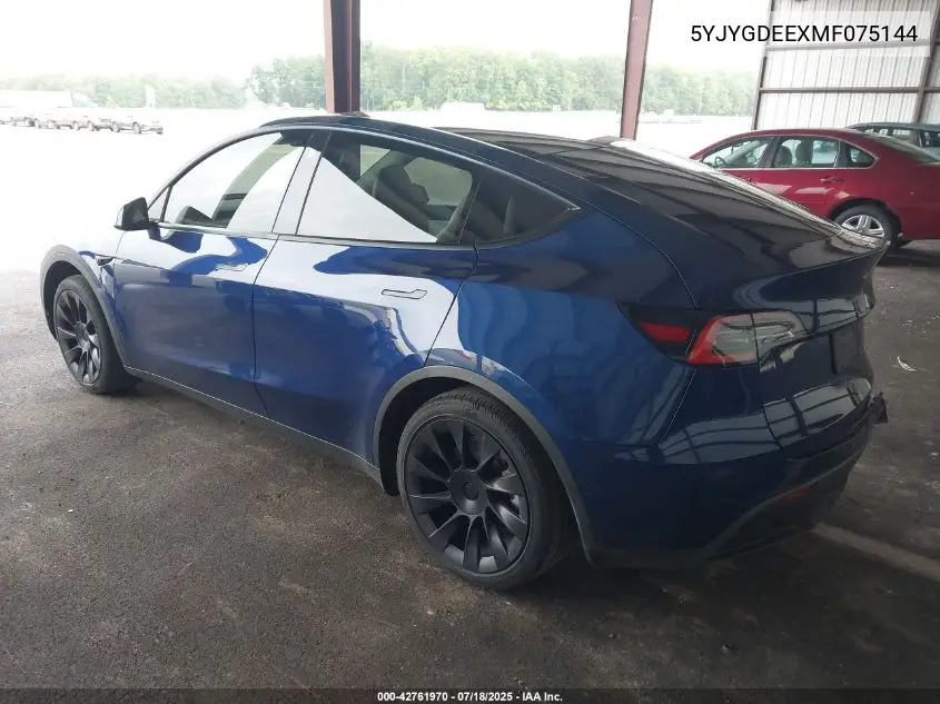 2021 Tesla Model Y Long Range Dual Motor All-Wheel Drive VIN: 5YJYGDEEXMF075144 Lot: 42761970