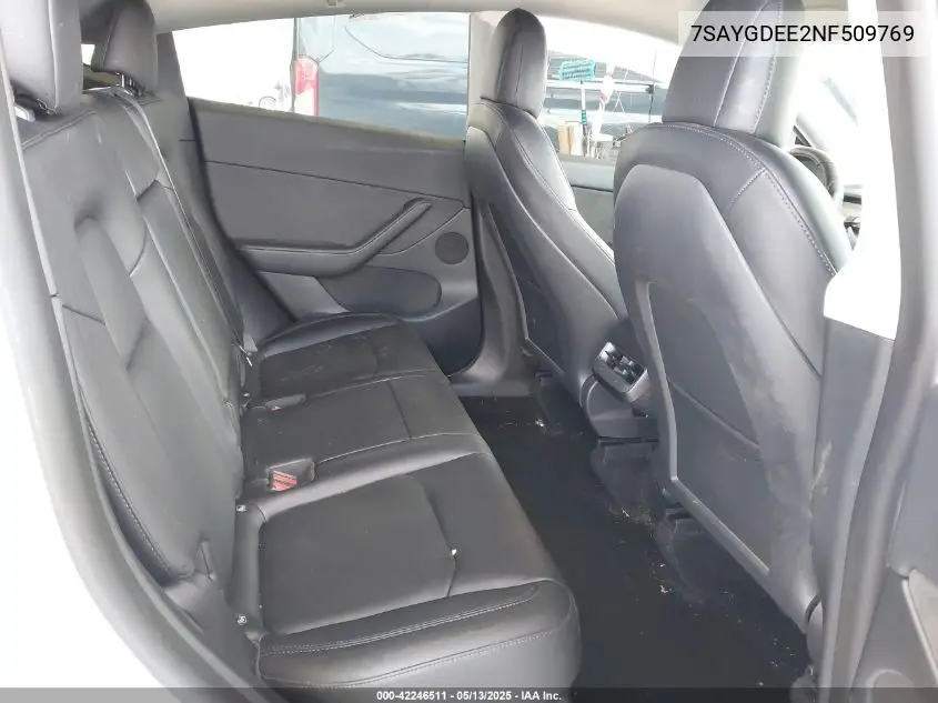 2022 Tesla Model Y Long Range Dual Motor All-Wheel Drive VIN: 7SAYGDEE2NF509769 Lot: 42246511