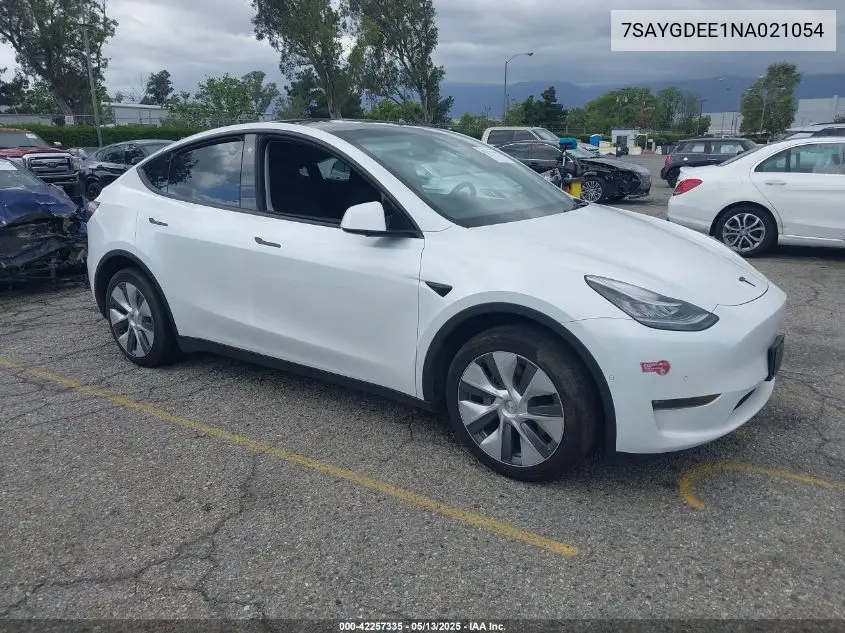 2022 Tesla Model Y Long Range Dual Motor All-Wheel Drive VIN: 7SAYGDEE1NA021054 Lot: 42257335