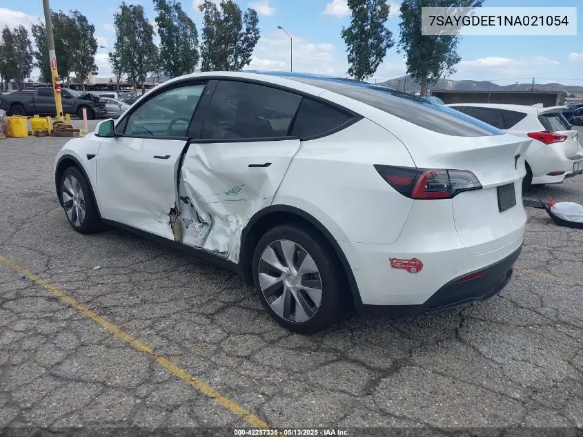 2022 Tesla Model Y Long Range Dual Motor All-Wheel Drive VIN: 7SAYGDEE1NA021054 Lot: 42257335