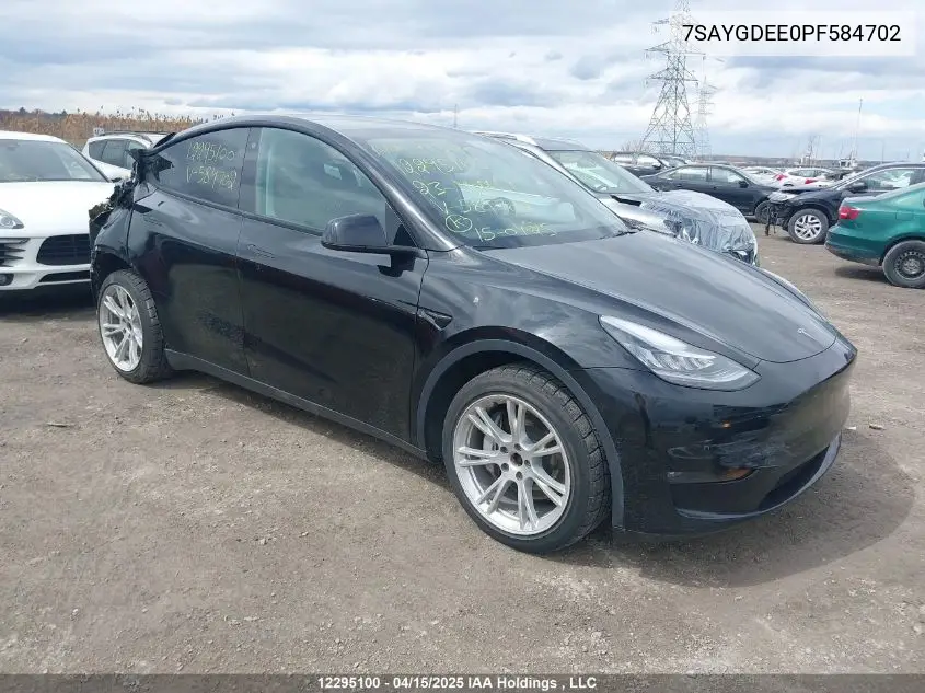 2023 Tesla Model Y VIN: 7SAYGDEE0PF584702 Lot: 12295100