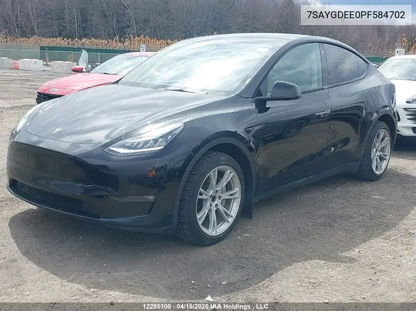 2023 Tesla Model Y VIN: 7SAYGDEE0PF584702 Lot: 12295100