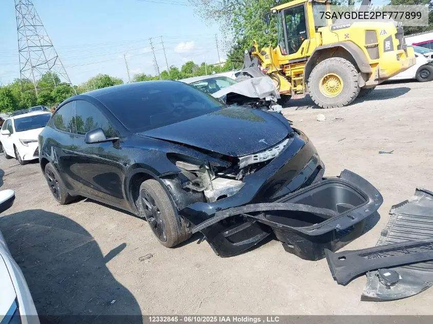 2023 Tesla Model Y VIN: 7SAYGDEE2PF777899 Lot: 12332845