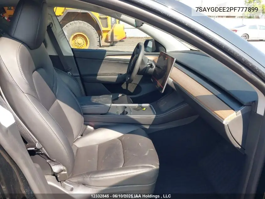 2023 Tesla Model Y VIN: 7SAYGDEE2PF777899 Lot: 12332845