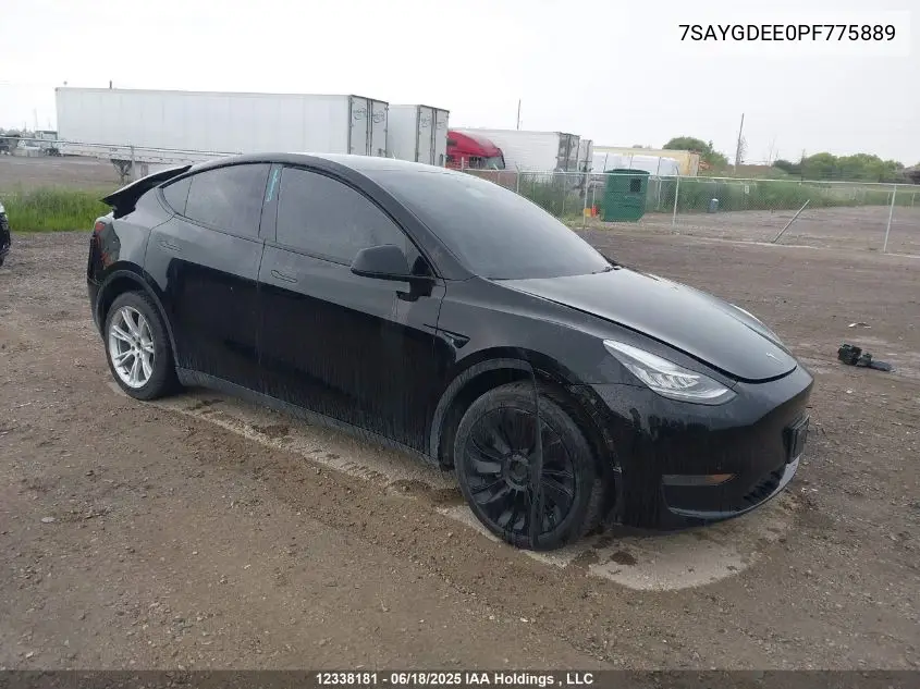2023 Tesla Model Y Long Range VIN: 7SAYGDEE0PF775889 Lot: 12338181