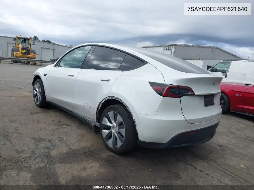 2023 Tesla Model Y Awd/Long Range Dual Motor All-Wheel Drive VIN: 7SAYGDEE4PF621640 Lot: 41796502