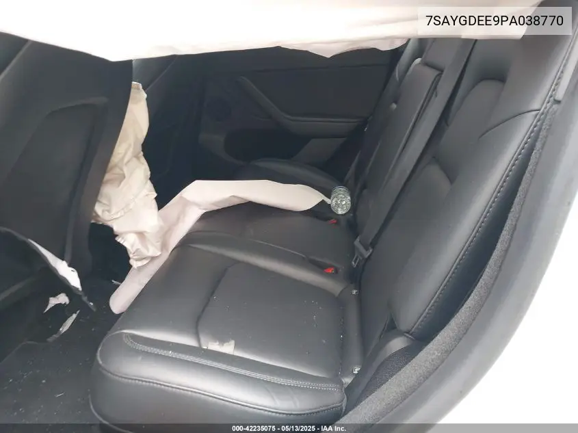 2023 Tesla Model Y Awd/Long Range Dual Motor All-Wheel Drive VIN: 7SAYGDEE9PA038770 Lot: 42235075