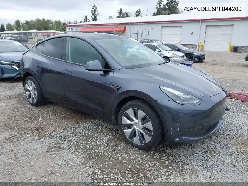 2023 Tesla Model Y Awd/Long Range Dual Motor All-Wheel Drive VIN: 7SAYGDEE6PF844200 Lot: 42244958