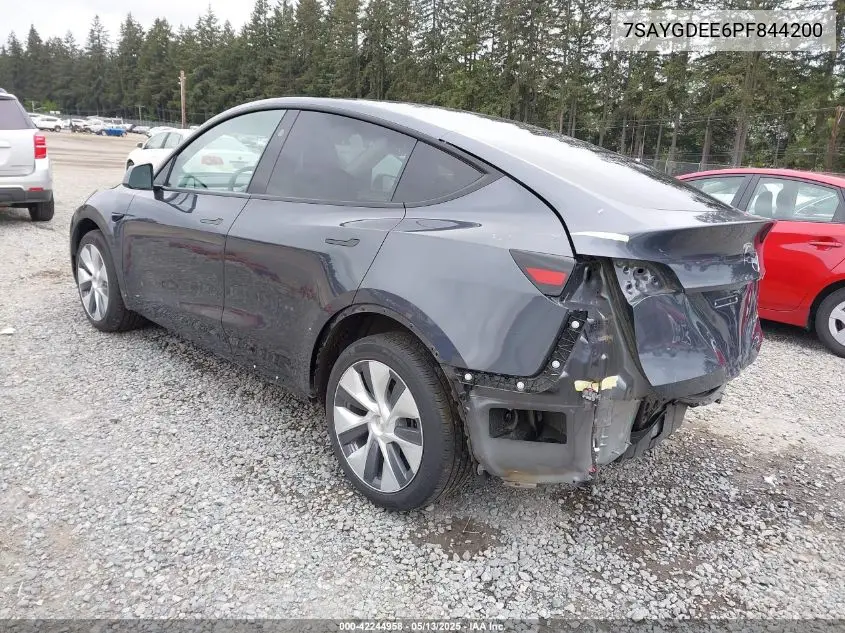 2023 Tesla Model Y Awd/Long Range Dual Motor All-Wheel Drive VIN: 7SAYGDEE6PF844200 Lot: 42244958