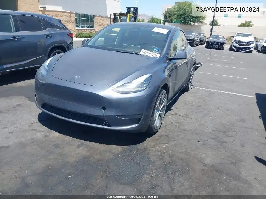 2023 Tesla Model Y Awd/Long Range Dual Motor All-Wheel Drive VIN: 7SAYGDEE7PA106824 Lot: 42609951