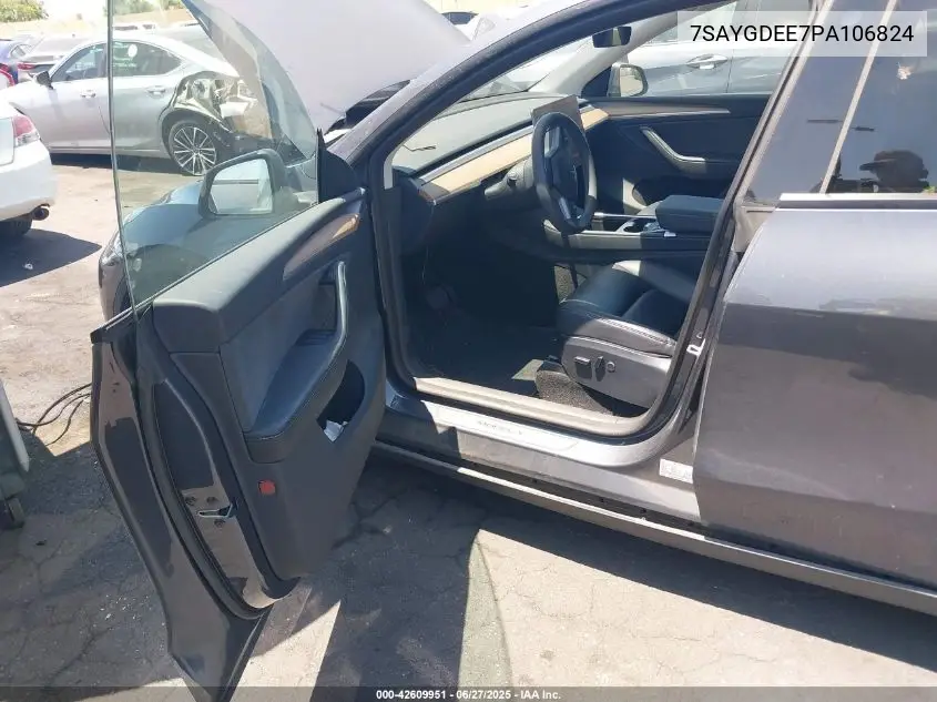 2023 Tesla Model Y Awd/Long Range Dual Motor All-Wheel Drive VIN: 7SAYGDEE7PA106824 Lot: 42609951
