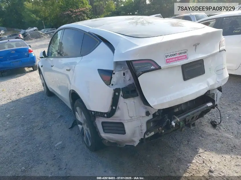 2023 Tesla Model Y Awd/Long Range Dual Motor All-Wheel Drive VIN: 7SAYGDEE9PA087029 Lot: 42616403