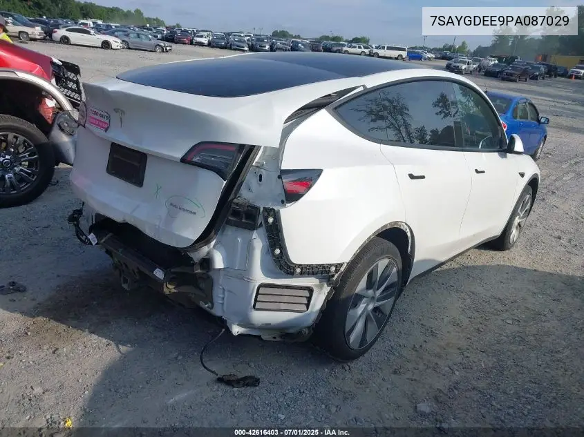 2023 Tesla Model Y Awd/Long Range Dual Motor All-Wheel Drive VIN: 7SAYGDEE9PA087029 Lot: 42616403