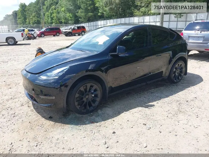 2023 Tesla Model Y Awd/Long Range Dual Motor All-Wheel Drive VIN: 7SAYGDEE1PA128401 Lot: 42616997