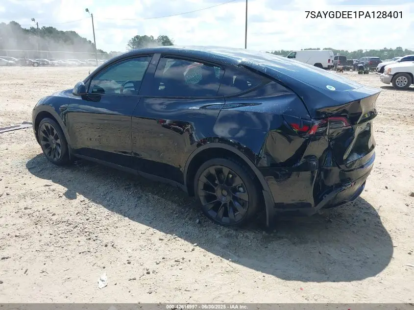 2023 Tesla Model Y Awd/Long Range Dual Motor All-Wheel Drive VIN: 7SAYGDEE1PA128401 Lot: 42616997