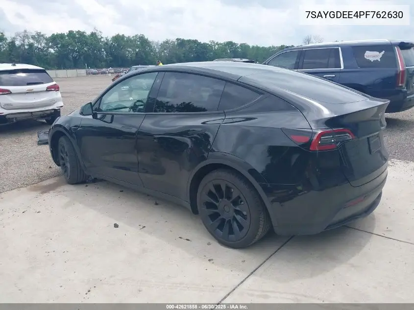 2023 Tesla Model Y Awd/Long Range Dual Motor All-Wheel Drive VIN: 7SAYGDEE4PF762630 Lot: 42621858