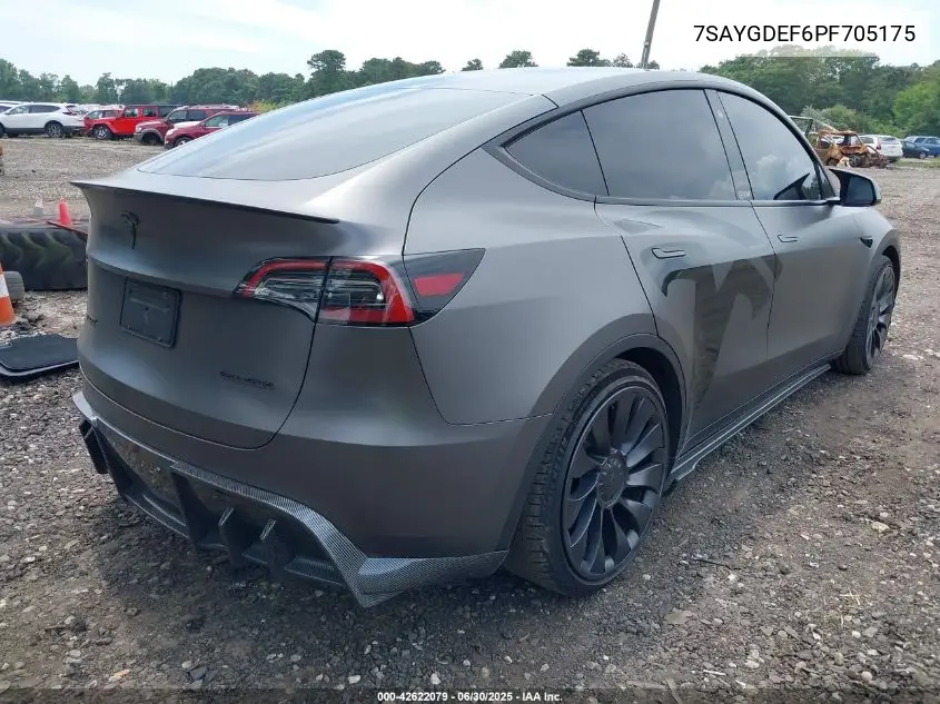 2023 Tesla Model Y Performance Dual Motor All-Wheel Drive VIN: 7SAYGDEF6PF705175 Lot: 42622079