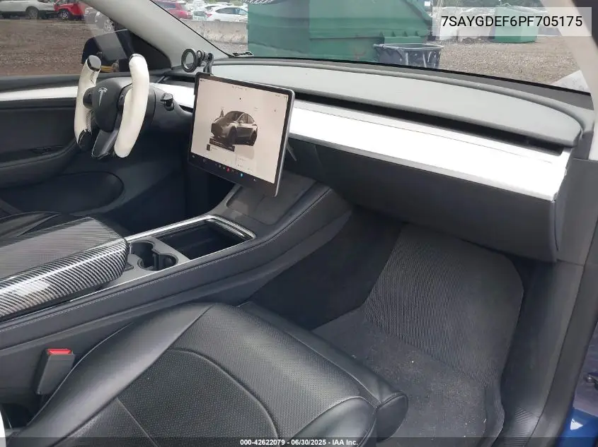 2023 Tesla Model Y Performance Dual Motor All-Wheel Drive VIN: 7SAYGDEF6PF705175 Lot: 42622079