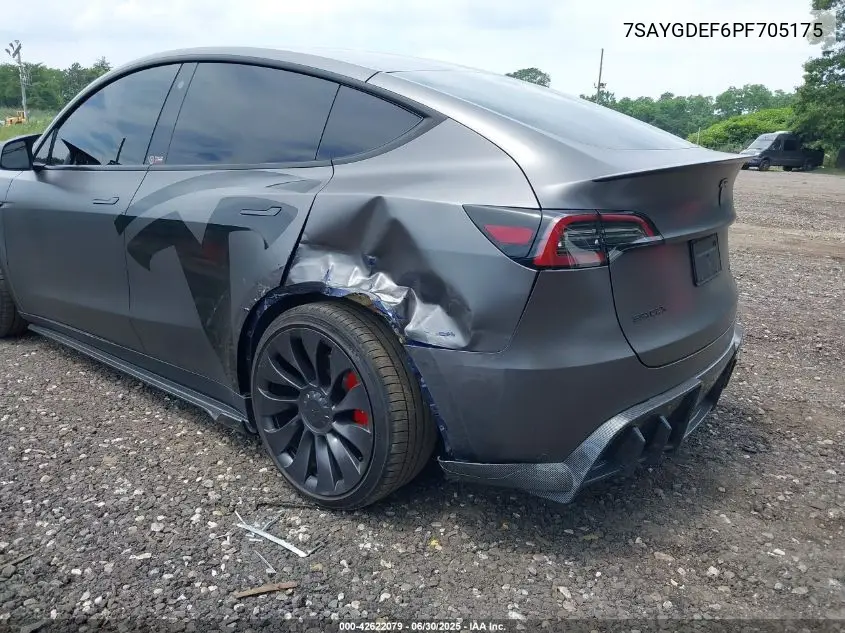 2023 Tesla Model Y Performance Dual Motor All-Wheel Drive VIN: 7SAYGDEF6PF705175 Lot: 42622079