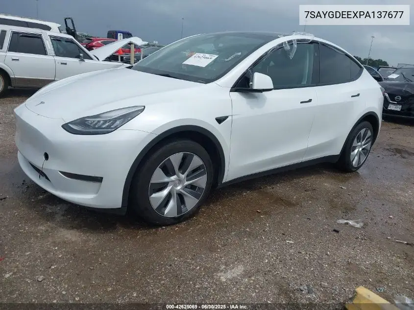 2023 Tesla Model Y Awd/Long Range Dual Motor All-Wheel Drive VIN: 7SAYGDEEXPA137677 Lot: 42625069