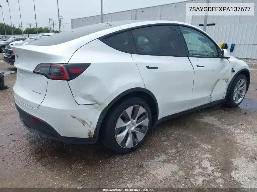 2023 Tesla Model Y Awd/Long Range Dual Motor All-Wheel Drive VIN: 7SAYGDEEXPA137677 Lot: 42625069