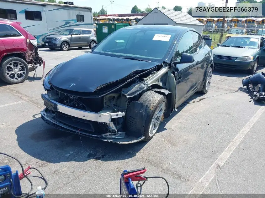 2023 Tesla Model Y Awd/Long Range Dual Motor All-Wheel Drive VIN: 7SAYGDEE2PF666379 Lot: 42626102