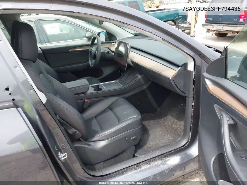 2023 Tesla Model Y Awd/Long Range Dual Motor All-Wheel Drive VIN: 7SAYGDEE3PF794436 Lot: 42750344