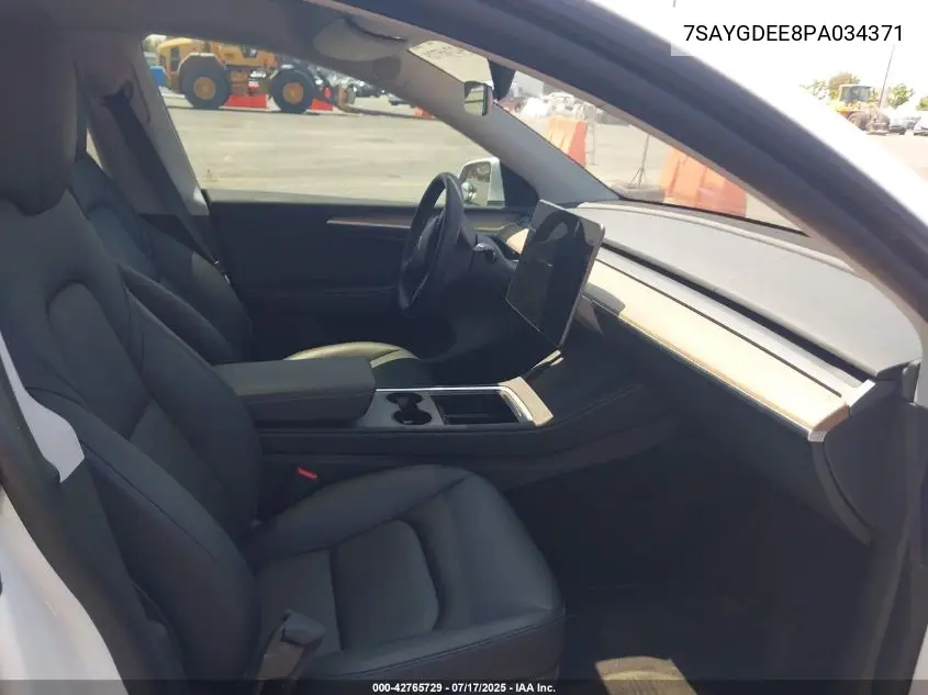 2023 Tesla Model Y Awd/Long Range Dual Motor All-Wheel Drive VIN: 7SAYGDEE8PA034371 Lot: 42765729