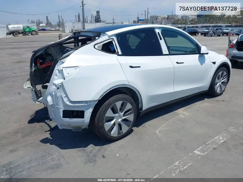 2023 Tesla Model Y Awd/Long Range Dual Motor All-Wheel Drive VIN: 7SAYGDEE1PA137728 Lot: 42767608