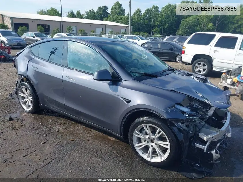2023 Tesla Model Y Awd/Long Range Dual Motor All-Wheel Drive VIN: 7SAYGDEE8PF887386 Lot: 42772610
