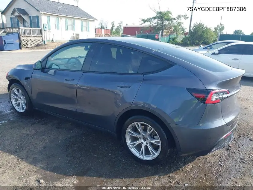 2023 Tesla Model Y Awd/Long Range Dual Motor All-Wheel Drive VIN: 7SAYGDEE8PF887386 Lot: 42772610