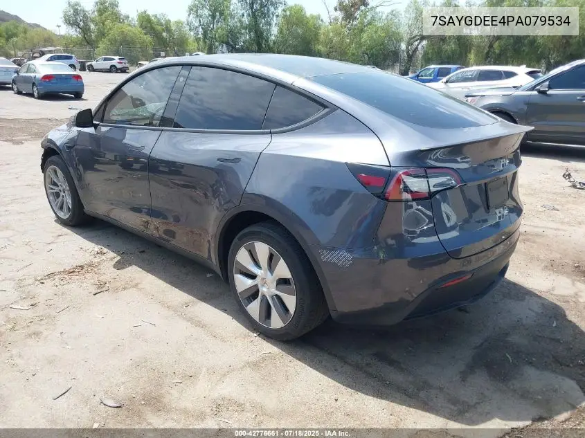 2023 Tesla Model Y Awd/Long Range Dual Motor All-Wheel Drive VIN: 7SAYGDEE4PA079534 Lot: 42776661