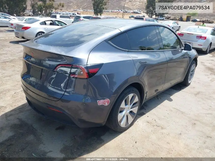 2023 Tesla Model Y Awd/Long Range Dual Motor All-Wheel Drive VIN: 7SAYGDEE4PA079534 Lot: 42776661