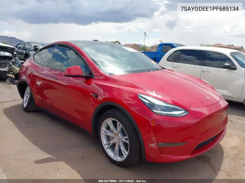 2023 Tesla Model Y Awd/Long Range Dual Motor All-Wheel Drive VIN: 7SAYGDEE1PF685134 Lot: 42776993