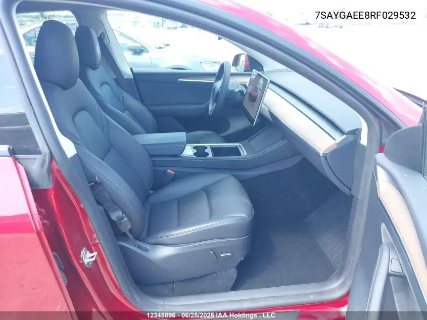 2024 Tesla Model Y Long Range VIN: 7SAYGAEE8RF029532 Lot: 12345896